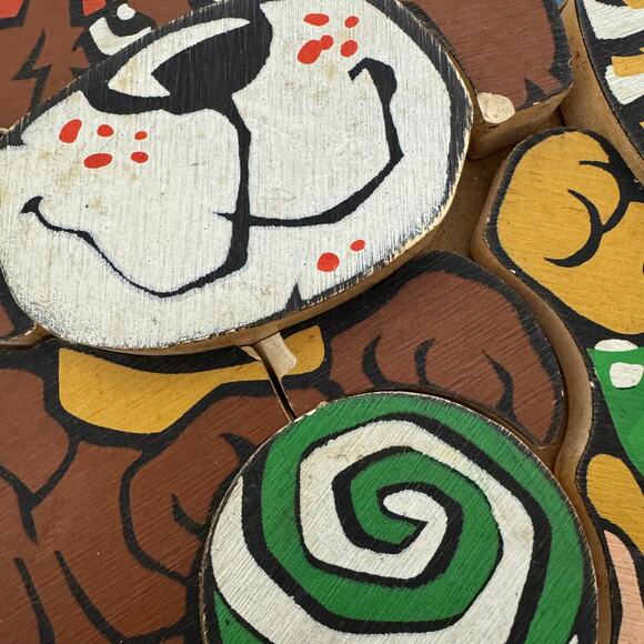 Rainbow Crafts 1950s Wood Resin Children's Puzzles Clock Clown Dog Cat READ‎ - Picture 2 of 9